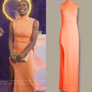 NWT Eve by Black Halo ‘Vanity Column Gown’ in “Neon Apricot” Size 14